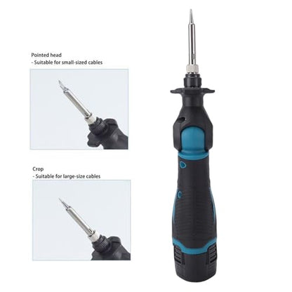 Yunseity Cordless Soldering Iron Kit, Rechargeable Portable Cordless Soldering Iron, Fast Heating, for Electronics Repair, Automotive Wiring, Jewelry Making (2 Battery US Plug 110V)