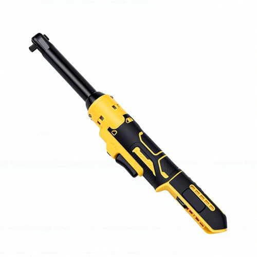 Sanpyl Cordless Ratchet Wrench 3/8 Inch, Electric Ratchet Wrench with 74ft.lbs Torque and 6.3 Inch Extended Head, for Automotive Repair and Tight Spaces, with Adapters and Extension Bar