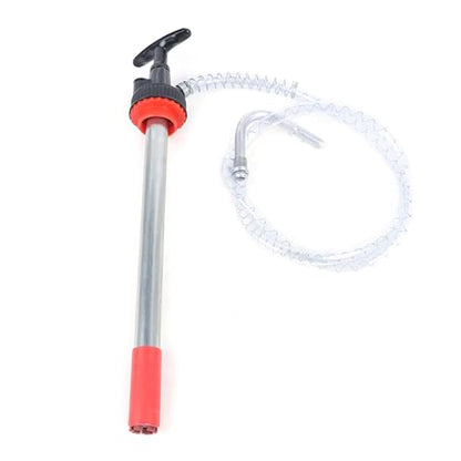 Manual Push Oil Pump Transfer Pump,Manual Push Pump with 47" Long X 5/8”Diameter Clear Vinyl Hose Oil Bucket Pump for 5 Gallon Bucket,Non-Drip Nozzle