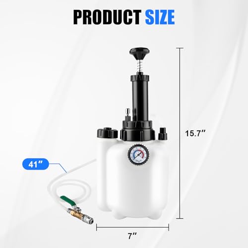 Transmission Fluid Transfer Pump Kit, 3L Manual Refill System with Pressure Gauge - 8pcs ATF Adapters, Premium Professional Automotive Fluid Filler & Oil Change Tool for Transmission Service