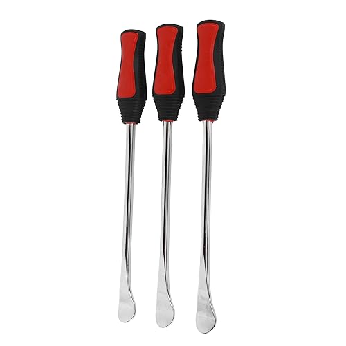 Motorcycle Bikes Tire Spoon Lever Kit, Protective Cover Valve Cores, Steel Spoon Set for Tire Changing Removal, Good Steel Polyurethane