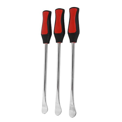 Motorcycle Bikes Tire Spoon Lever Kit, Protective Cover Valve Cores, Steel Spoon Set for Tire Changing Removal, Good Steel Polyurethane