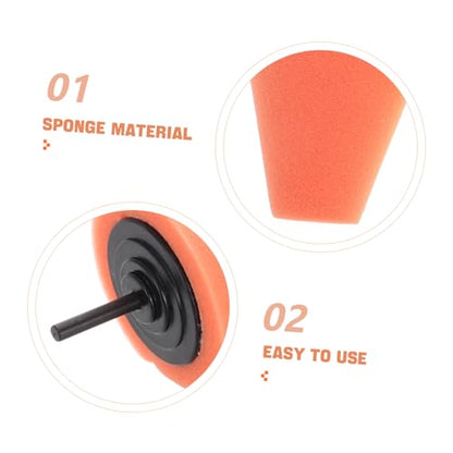 STOBAZA 4pcs Conical Sponge Buffing Polishing Kit for Car Detailing Drill Polishing Cones Wheel Hub Pads for Scratch Removal and Cleaning