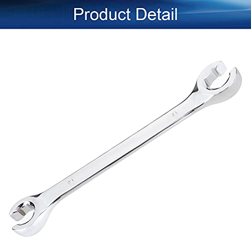 Auniwaig Flare Nut Wrench 14mm x 17mm, Metric, Polished Chrome Plated for Removing or Replacing Nuts on Fuel, Brake or Air Conditioning Lines - size: 14x17mm