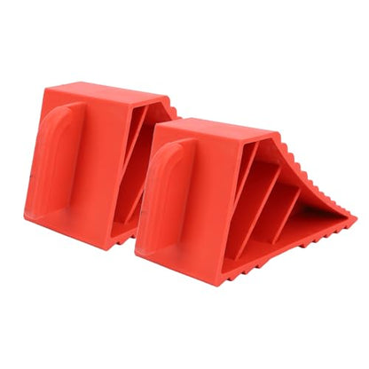 Keenso Heavy Duty Rubber Wheel Chocks 2 Pack Solid Tire Chocks with Ribbed Anti Slip Design & Handle for Car Truck RV Trailer SUV Boat Parking