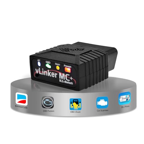 Vgate vLinker MC+ (BT3.0/BLE4.0) OBD2 Scanner Code Reader Diagnostic Scan Tool for Android & iOS & Windows, Black