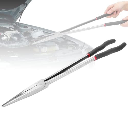 Watris Veiyi Straight Long Needle Nose Pliers for Access in Tight Spaces | 16in Long Reach Nose Pliers, Nipper Bent Nose Duckbill Pliers
