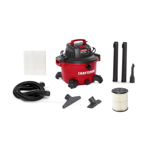CRAFTSMAN CMXEVBE17594 12 Gallon 6.0 Peak HP Wet Dry Shop Vacuum | General Purpose Wet and Dry Vac with Filter, Dust Bag, Hose and Attachments for Home Projects & Renovations - size: 12 Gallon 6.0 Peak HP w/Filter, Dust Bag, Hose
