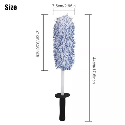 Long Handle Wheel Brush Kit for Cleaning Wheel and Tire- Soft Wheel Cleaning Brush, Detailing Brush, Bendable & Durable Wheel Rim Cleaner Brush Set