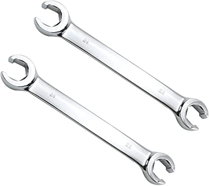 Heyiarbeit Flare Nut Wrench, 22mm x 24mm Metric Double Open End, 2Pcs - size: 22*24mm, style: 2PCS
