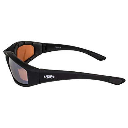 Global Vision Kickback Motorcycle Glasses - color: Black Frame/Driving Mirror Lens