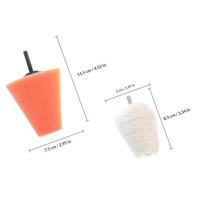 4pcs Car Wheel Hub Polishing Pads Kit with Conical and Ball Sponge Buffing Wheels for Drill Automotive Buffing Pads for Car Body Waxing