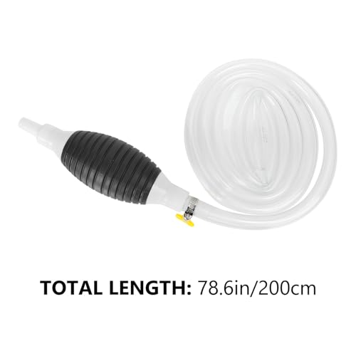 Manual Fuel Transfer Pump Siphon Kit with 2m Hose and 2 Clamps, Hand Operated Car and Fish Tank Liquid Transfer Pump for Automotive and Home Use