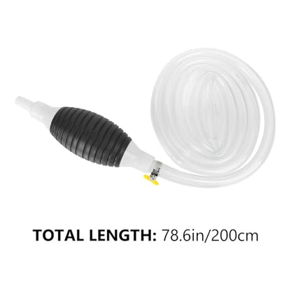 Manual Fuel Transfer Pump Siphon Kit with 2m Hose and 2 Clamps, Hand Operated Car and Fish Tank Liquid Transfer Pump for Automotive and Home Use