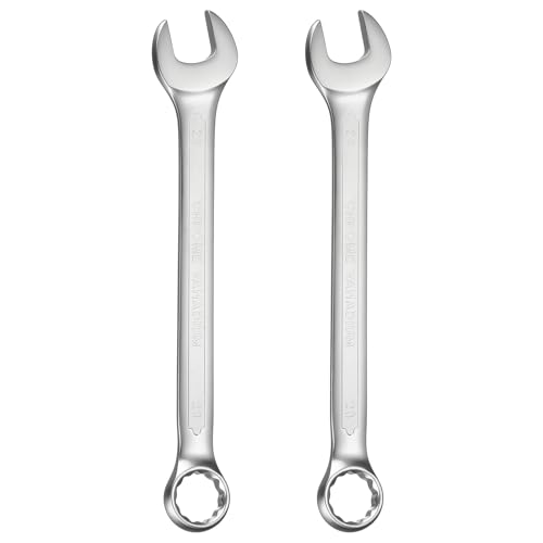 HARFINGTON 2Pcs Metric Combination Wrench 23mm Open End & 15-Degree Offset 12-Point Box End Chrome Vanadium Steel Industrial Grade Double Ended Wrenches Spanners Tools - size: 23mm