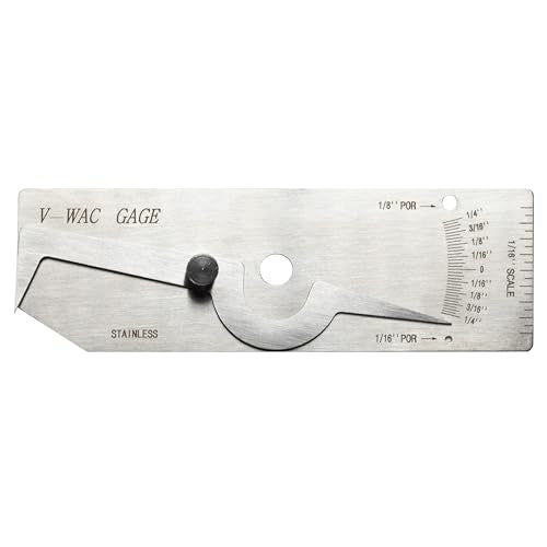 HFS(R) V-WAC Single Weld Gage Welding Inspection Thread Gauge Inch Stainless Steel Checks Undercut Crown Height Porosity Pits - size: Inch V-WAC