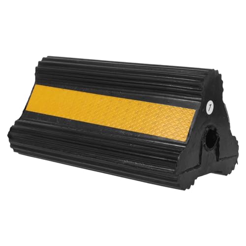 Operitacx Heavy Duty Rubber Wheel Chocks with Rope Handles Non-Slip Tire Stops for Cars Trucks Trailers Secure Parking and Vehicle Immobilization (210x115x105mm)