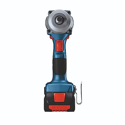 Bosch GDS18V-330CB25 18V Brushless Connected-Ready 1/2 In. Mid-Torque Impact Wrench Kit with Friction Ring and Thru-Hole and (2) CORE18V® 4 Ah Advanced Power Batteries - style: w/ (2) 18V 4 Ah Batteries