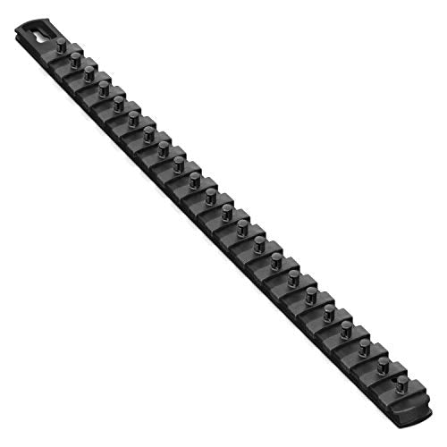 Ernst Manufacturing 18-Inch Magnetic Socket Organizer with 22 1/4-Inch Twist Lock Clips, Black (8420M-Black-1/4) - color: Black, size: 1/4-Inch Twist Clips, style: 18-Inch