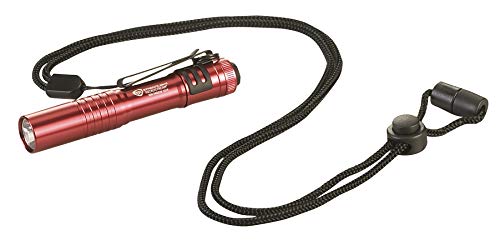 Streamlight 66323 MicroStream 45-Lumen 420-Candela EDC Ultra-Compact LED Flashlight with AAA Alkaline Battery, Clear Retail Packaging, Red - color: Red, size: Non-Rechargeable (Pack of 1), style: Clear Retail Packaging