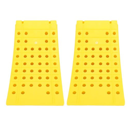 Jiawu Wheel Chocks, 2Pcs Heavy Duty Wheel Stoppers, Anti Slip Wheel Wedge, Anti Slip Tire Stopper Block Set, Vehicle Service Ramps, Triangular Wheel Stopper for Trailer, RV, Truck, Car