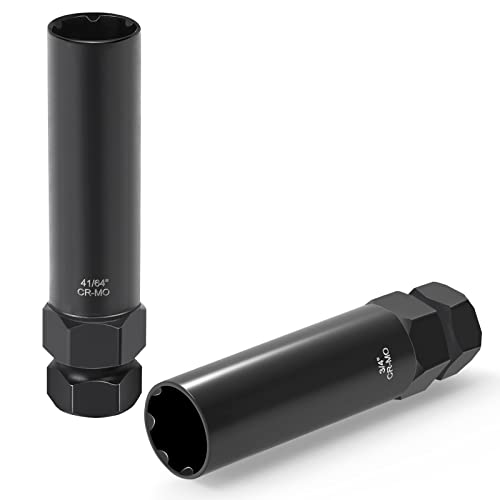GIREORAN 2 Piece Small 6 & 7 Spline Lug Nut Socket-Tuner Socket Tool, Wheel Lock Key for Easy Installation and Removal of Aftermarket Spline Drive Wheel Locking Lug Nut
