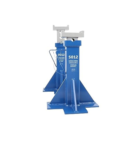 OTC S012 12-Ton Heavy Duty Steel Jack Stands - Ideal for Safely Holding Mid-Size Heavy Duty Trucks, Commercial Vehicles, and Ag/Fleet Equipment for Tire, Wheel, Brake, and Underbody Service; Pair