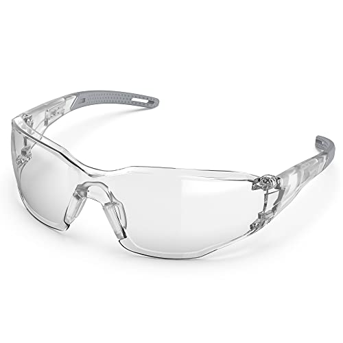 Safety Glasses Anti-Fog Lens,Adjustable Frames Eye Protection Goggles For Men Women - color: Grey