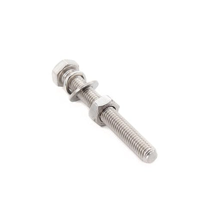 4-Pack M10 x 95mm Hexagon Screws Hex Bolts with M10 Hex Nuts Flat Washers/Spring Lock Washers Set, 304/18-8, Plain Finish - size: 4-Pack M10 x 95mm