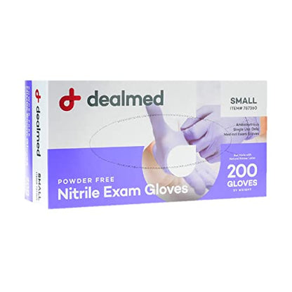 Dealmed Nitrile Exam Gloves Small (200 Count) - Disposable, Latex-Free, Powder-Free, Medical Use (Pack of 2) - color: Purple (Pack of 1), size: Small (Pack of 400)