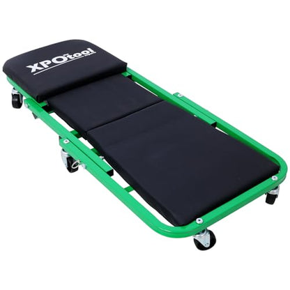 Mechanic Creeper, 36" Z Creeper Seat, Folding Car Creeper/Seat, 2 in 1 Garage Mechanic Gifts, 300 lbs Capacity, Low Profile Creeper with 6 pcs Casters in Garage/Shop for Fathers Day Tool Gift (Green)