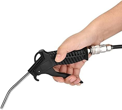 Air Blow Gun Kit Air Duster Cleaning Nozzle Blow Spray Tool Kit with 5 Meter Long Coil PU Air Hose,4×6mm(Black) - color: Black