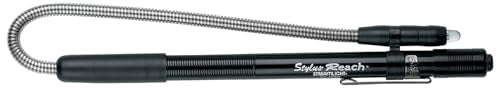 Streamlight 65618 Stylus Reach 11-Lumen White LED Pen Light for Mechanics, Inspectors, and Technicians with Flexible 7-Inch Extension Cable and 3 AAAA Alkaline Batteries, Black - color: Black
