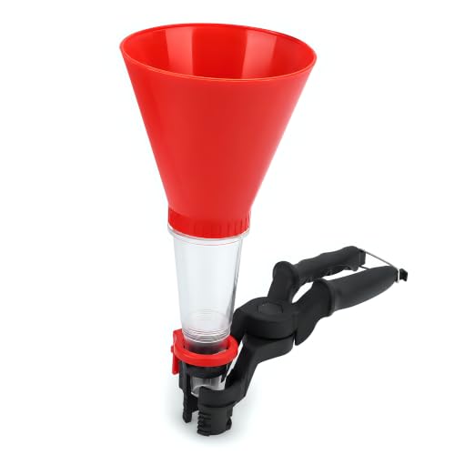 Oil Fill Funnel Kit, 3Pcs Universal Car Engine Oil Funnel, Fast Clamp Oil Filter, Oil Change Kit, Anti Static Wide Mouth Fuel Funnel with Clamp, Spill Oil Filling Funnel Kit - color: Orange