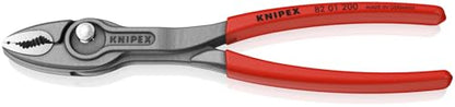 KNIPEX 82 01 200 TwinGrip Pliers, 8-inch | Slip joint pliers with push button adjustment