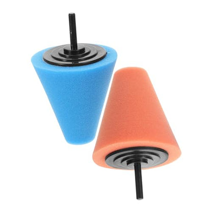 SOLUSTRE 2pcs Polishing Sponge Pads for Drill Car Buffing Pad Kit Cone Shaped Buffing Wheels for Detailed Polishing for Automotive Cleaning and Waxing