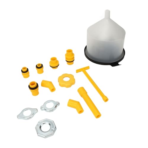 15 Piece Spill Proof Coolant Funnel Kit – Cooling Fluid Bleeder Adapter for Car Yacht Boat – Sliver, Sturdy High Strength, Wear