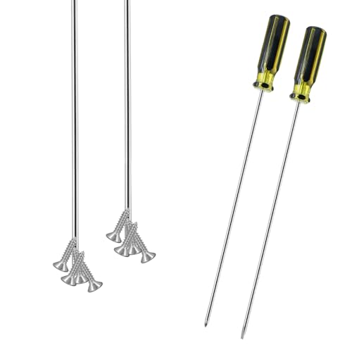 2Pcs Silver 39cm / 15.4 Inches Long Screwdriver Set | Phillips Screwdriver, Slotted Screwdriver, Flat Head, Magnetic Tip Cross Head