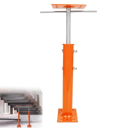 1 Pack 19-38 in Adjustable House Floor Jack, Steel, 11,000 lb Capacity | Built-In Rod Screw Floor Jack Post Adjusts Without Tools for Temporary Beam, Joist, Floor and Crawl Space Support - size: 1P 19-38 inch