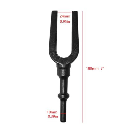 Pneumatic Separating Pickle Fork for Ball Joint and Tie Rod Removal | precision heat-treated,Industrial-grade forged steel,high impact resistance,Advanced anti-rust coating,Precision fork angle