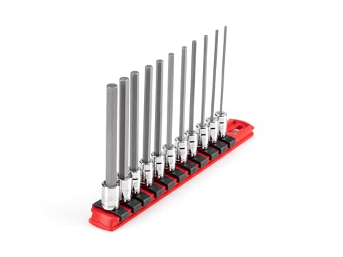 TEKTON Long Hex Bit Socket Set, 11-Piece | SHB90107 - size: 11-Piece (2-8 mm)