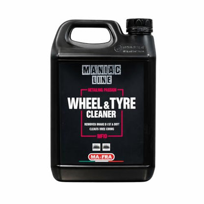 MANIAC LINE MAFRA Wheel and Tyre Cleaner | Two in One for Rims and Tires | Removes Brake Dust and Road Grime | Safe on Alloy Painted and Clear Coated Wheels | Even Wetting | 5 Liters - size: 152.2 Fl Oz (Pack of 1)