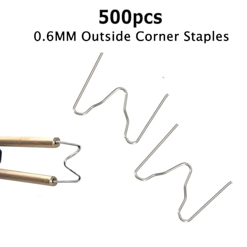 500 Pcs Hot Staples, Hot Stapler Kit Welding Rods Bumper Repair Welding Wire for Repair Machine Car Bumpers Car Bumper Repair Kit, 0.6MM Outside Corner Staples - size: 0.6MM Outside Corner Staples