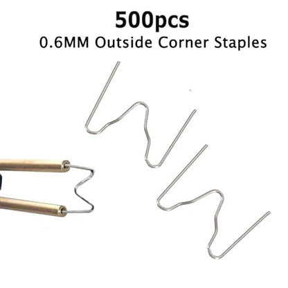 500 Pcs Hot Staples, Hot Stapler Kit Welding Rods Bumper Repair Welding Wire for Repair Machine Car Bumpers Car Bumper Repair Kit, 0.6MM Outside Corner Staples - size: 0.6MM Outside Corner Staples