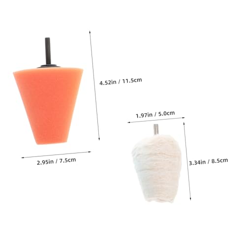 STOBAZA 4pcs Conical Sponge Buffing Polishing Kit for Car Detailing Drill Polishing Cones Wheel Hub Pads for Scratch Removal and Cleaning