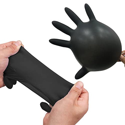 Wostar Nitrile Disposable Gloves Powder & Latex Free 4mil Touch Screen Disposable Non-Sterile Nitrile Exam Gloves - color: Black, size: Large (Pack of 200)