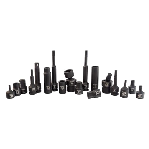 SUNEX 35145 3/8" Drive SAE & Metric 6 Point Standard & Deep with Universals, Star (E and Tamperproof), Triple Square, & Hex Bit, 145-Piece - size: 145-piece SAE/Metric