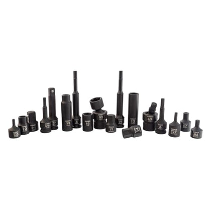 SUNEX 35145 3/8" Drive SAE & Metric 6 Point Standard & Deep with Universals, Star (E and Tamperproof), Triple Square, & Hex Bit, 145-Piece - size: 145-piece SAE/Metric