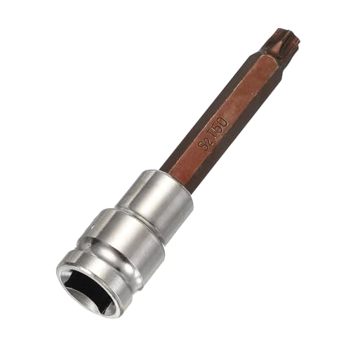 HARFINGTON Torx Bit Socket 1/2" Drive T50 S2 Steel 6 Point Head Long Screwdriver Drill Bits CR-V Steel Socket Adapter for Home Auto Axle Hex Nuts Bolts Repair - size: T50