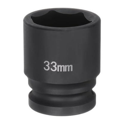 HARFINGTON 6-Point Impact Socket 3/4" Drive 33mm Metric 40Cr Alloy Steel Spindle Axle Nut Impact Socket - size: 33mm